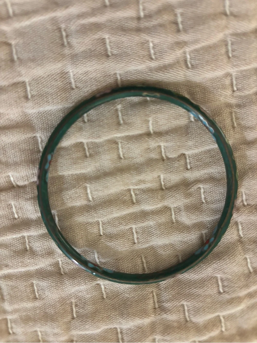 6 Vintage Chinese Cloisonné Enamel Floral Bangle Bracelets